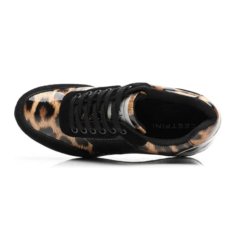 Zapatos vulcanizados para mujer con aumento de altura, zapatos ligeros y transpirables para caminar, zapatos de plataforma para mujer, zapatillas de deporte con cuña hechas a mano