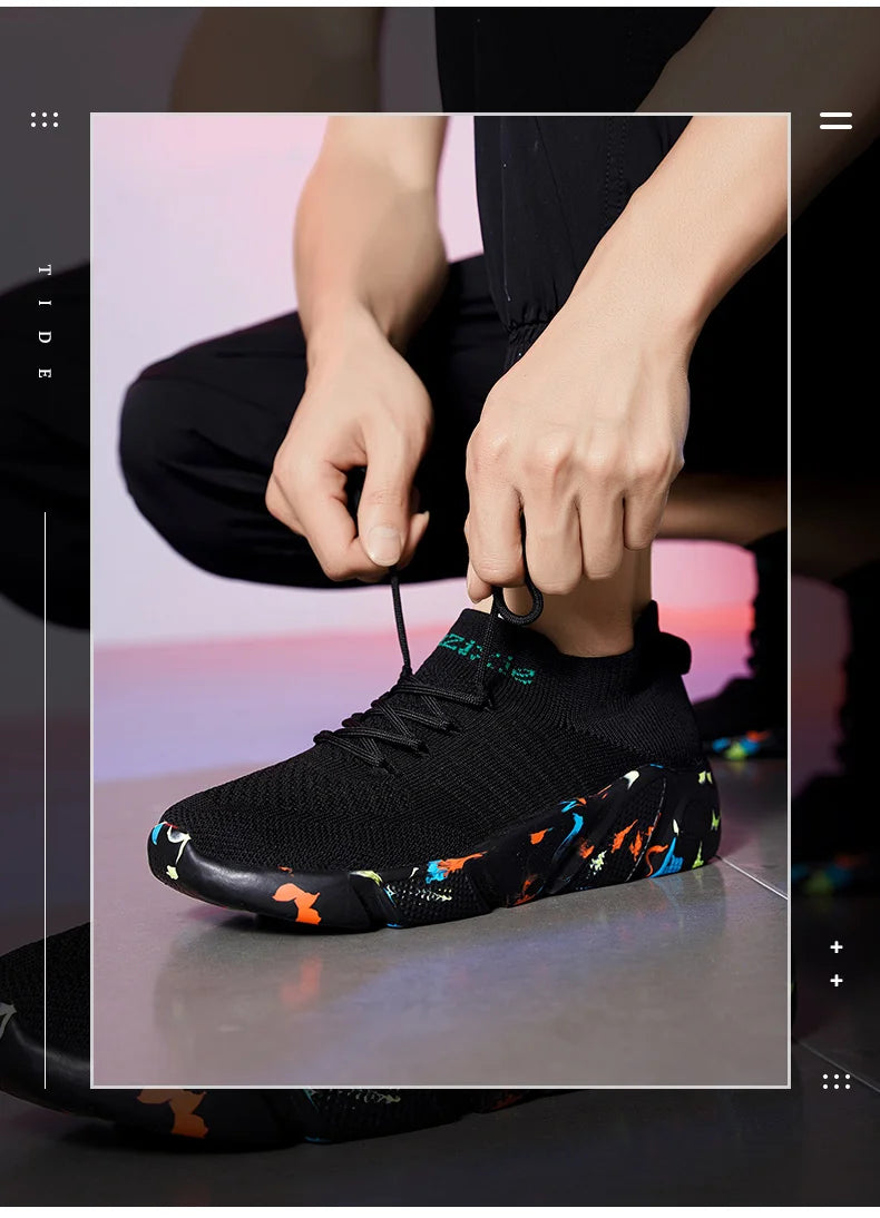 Zapatillas de deporte para hombre, zapatos para mujer, calcetines de tendencia de tenis, zapatos para caminar, mocasines, transpirables, informales, para correr, verano, verde, talla grande 35-47