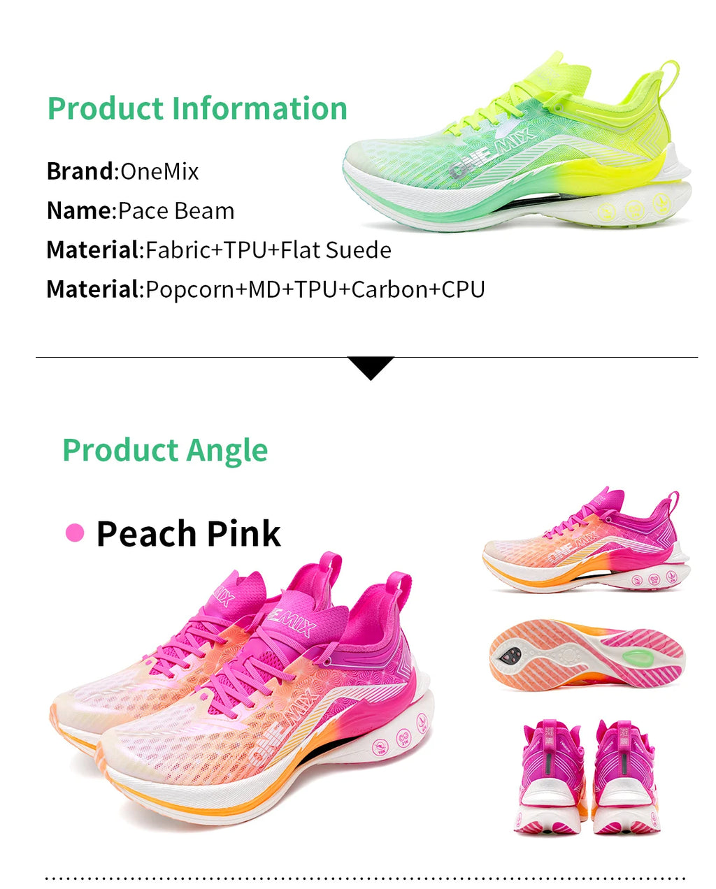 ONEMIX Trail Racing zapatillas para correr cojín malla transpirable estable usable placa de carbono al aire libre maratón deporte entrenamiento zapatillas
