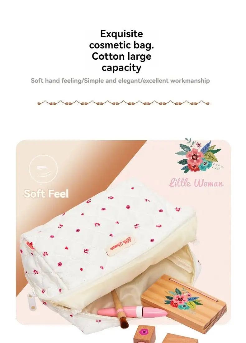 Juguete de Maquillaje de Imitación para Niñas, Set de Maquillaje de Madera para Jugar a Disfrazarse, Regalo con Bolsa de Maquillaje