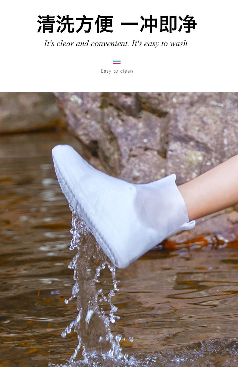Cubrezapatos de Silicona Impermeables, Cubrebotas de Lluvia Antideslizantes, Cubrecalzado Unisex de Goma Resistente al Agua para Días Lluviosos