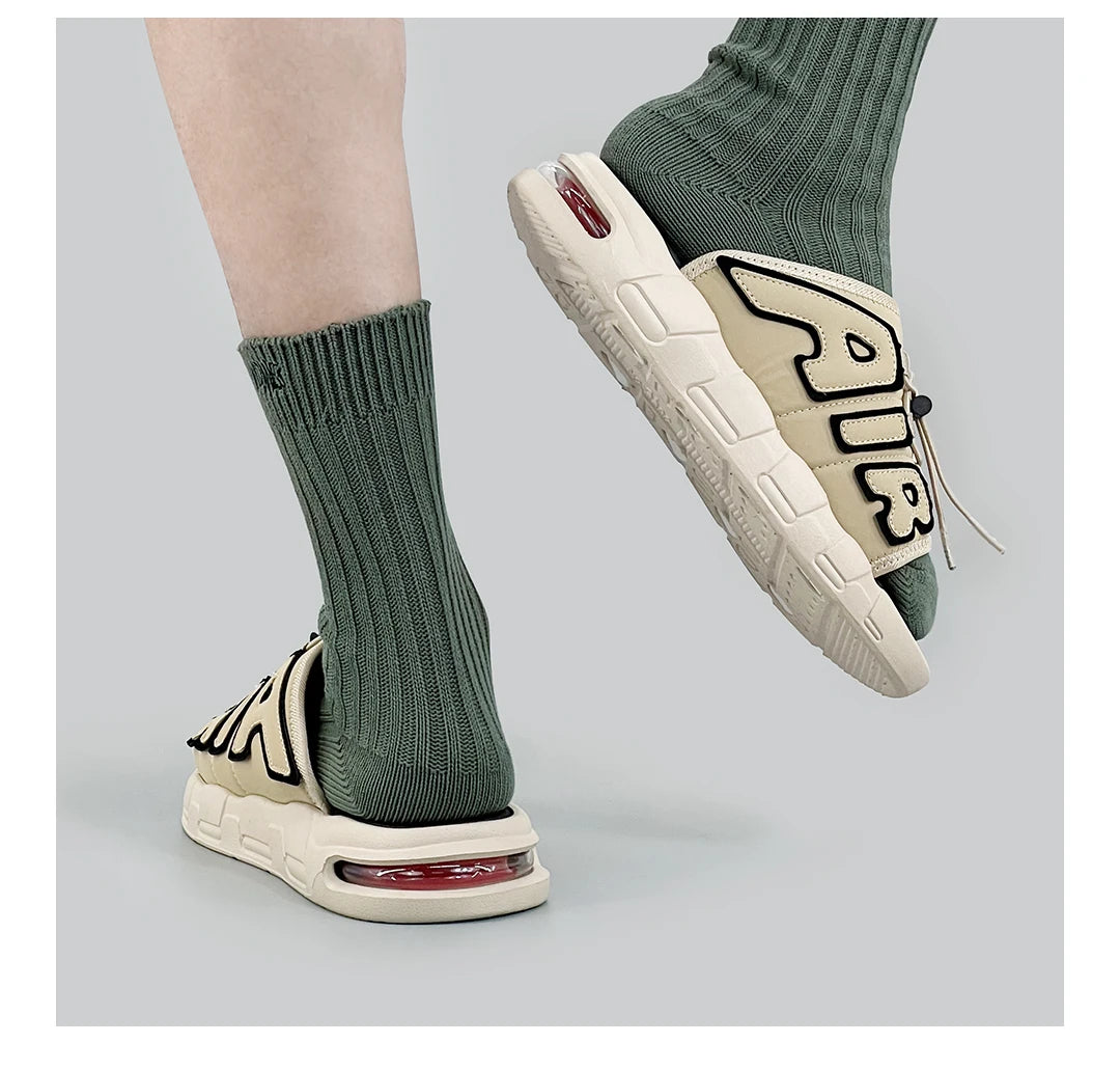 Zapatillas de Hombre con diseño de cojín de aire, novedad de verano, Zapatillas deportivas antideslizantes suaves de PVC para Hombre, Chanclas para Hombre