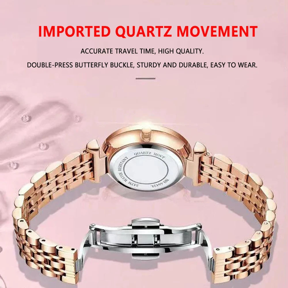 POEDAGAR, reloj informal de lujo para mujer, reloj resistente al agua con fecha para mujer, relojes de cuarzo elegantes con diamantes para mujer, reloj sencillo para mujer
