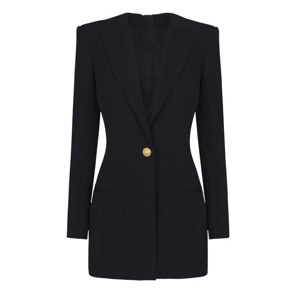 Primavera y otoño nueva moda de alto grado sólido de manga larga Delgado temperamento de viaje social vestido de moda de mujer Blazer