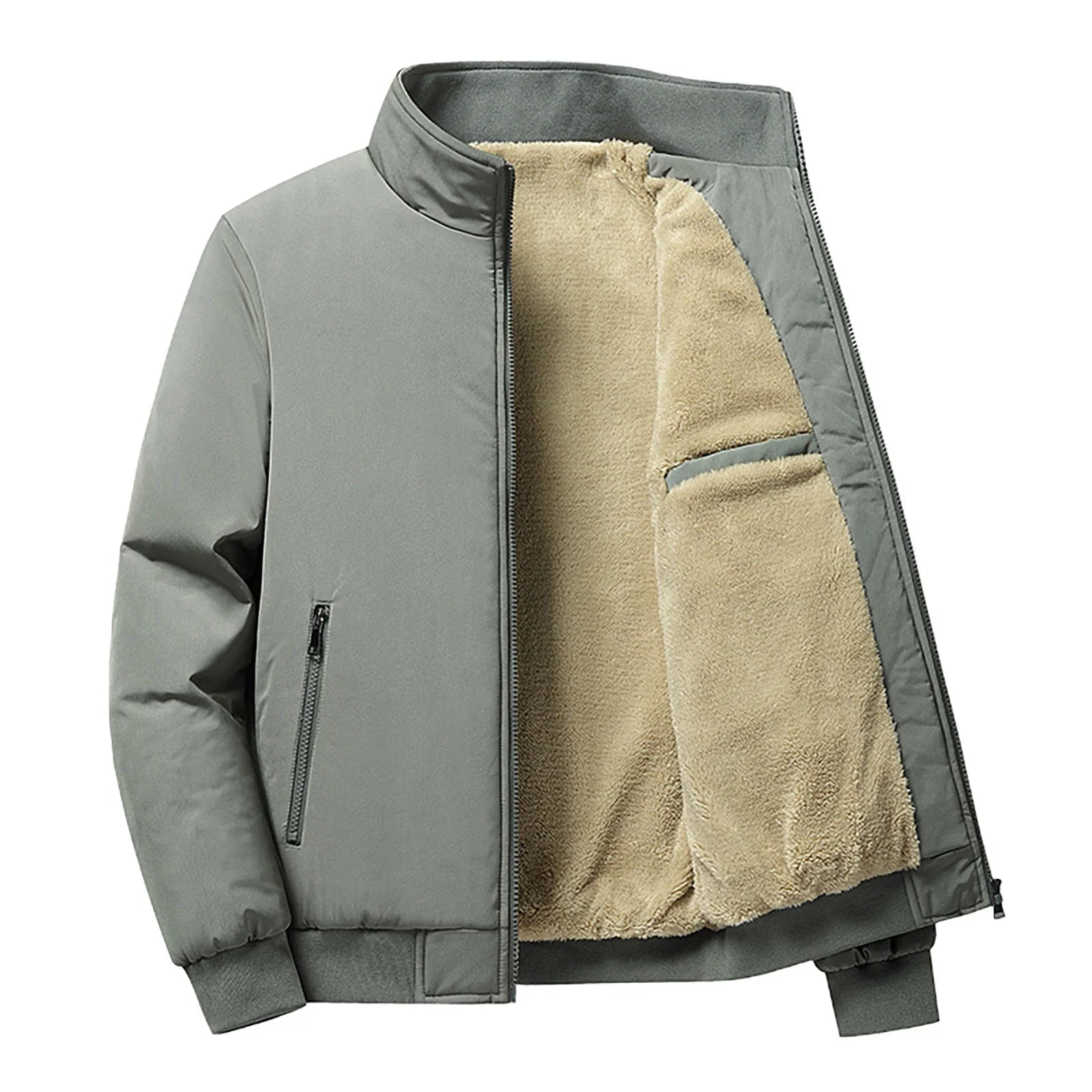 Chaqueta de mezclilla gruesa para hombre, abrigo de terciopelo, Parkas de piel, forro polar interior, invierno y otoño