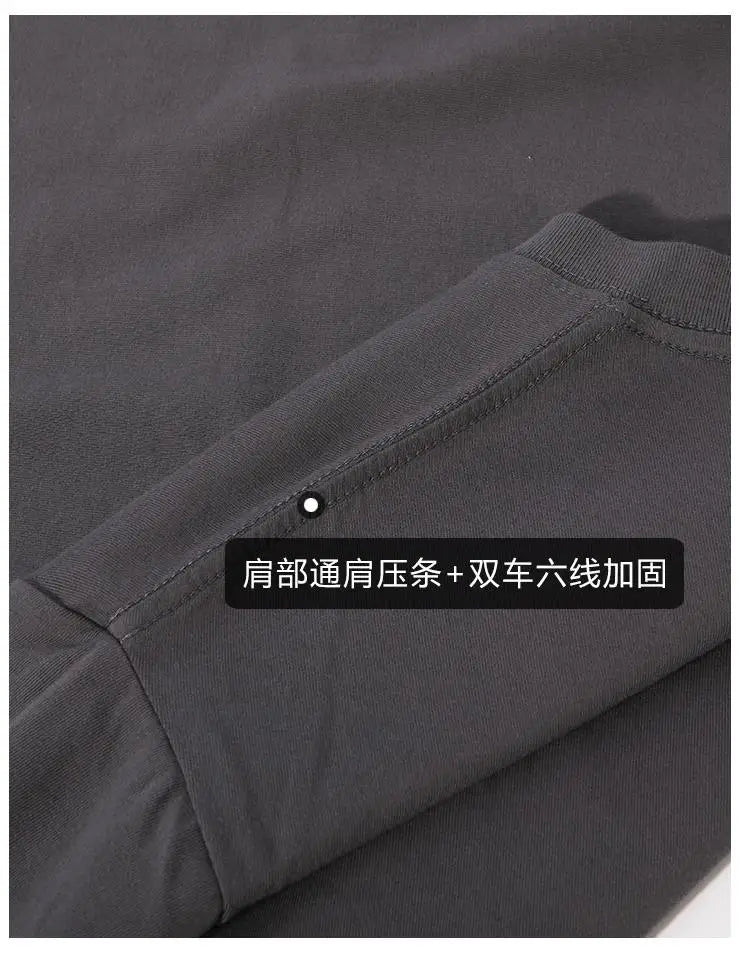 Camiseta de manga larga para hombre y mujer, camisa 100% de algodón de gran tamaño, Color puro, ropa de calle para invierno y otoño, 230GSM