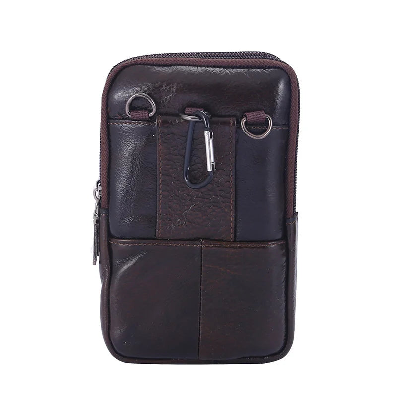 Bolso cruzado de cuero Vintage ligero para hombre, bolsa de mensajero pequeña para almacenamiento de teléfono y pasaporte, 1 ud.
