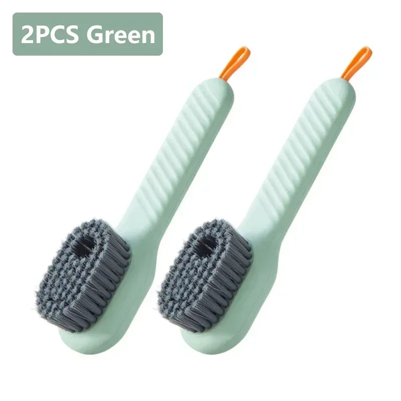 Cepillo de limpieza multifunción para zapatos, cepillo suave automático con dispensador de líquido, cepillo de mango largo para ropa, herramientas de limpieza para el hogar