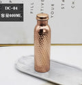Botella de Agua de Cobre Hecha a Mano, Taza de Cobre Rojo, Recipiente para Beber Diario, para Yoga, Viajes y Actividades al Aire Libre, 100% Cobre Rojo Puro