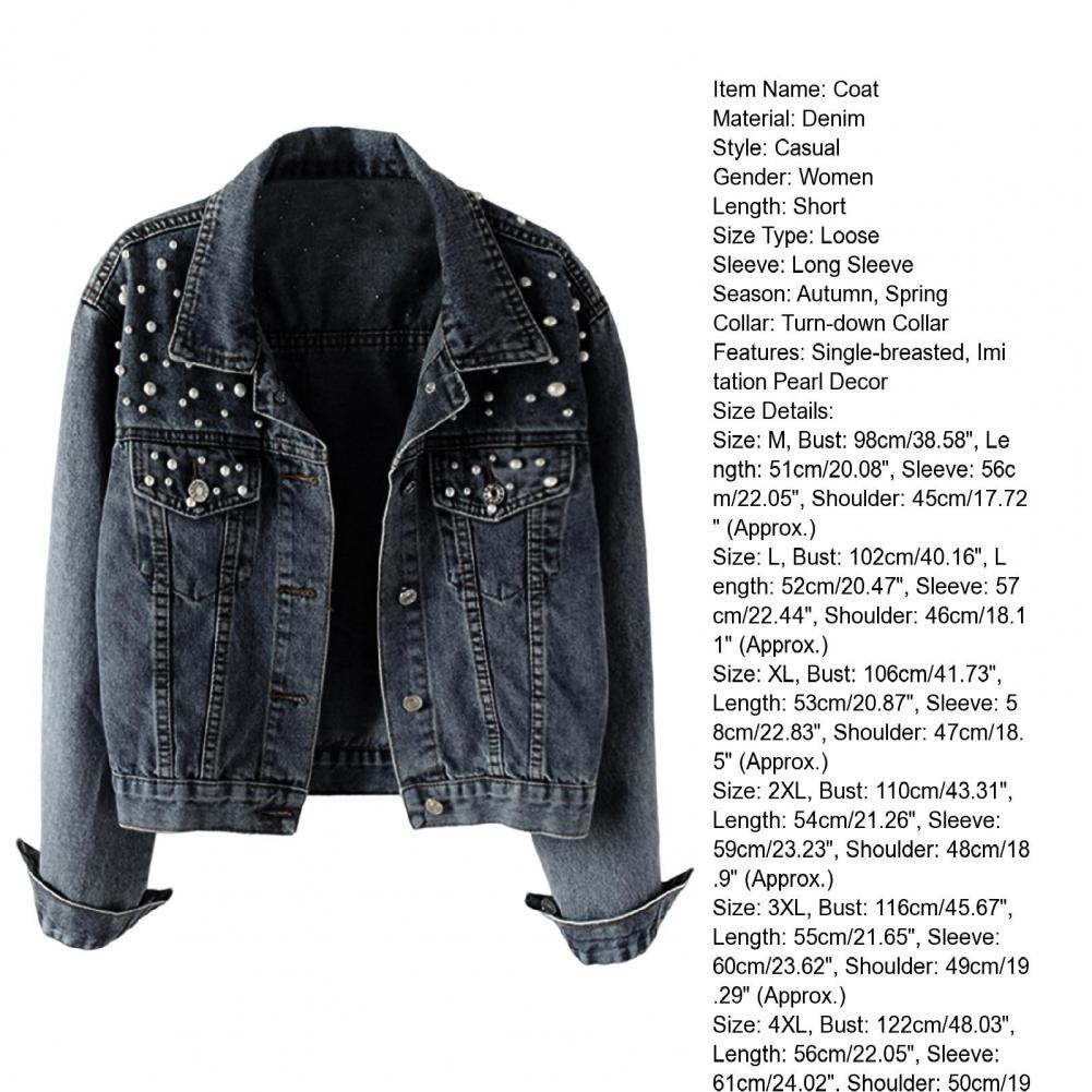 Chaqueta vaquera de un solo pecho para mujer, resistente al desgaste, estilo clásico, talla grande