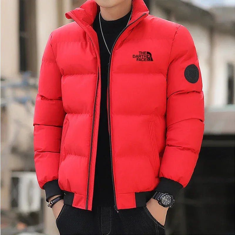 Men's Winter Jacket 2026, High Collar, Fashionable, Windproof, Warm, Cotton Padded, Casual Outdoor, Zipper Closure, Short Parka