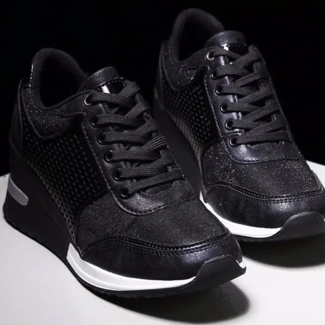 Zapatos vulcanizados para mujer con aumento de altura, zapatos ligeros y transpirables para caminar, zapatos de plataforma para mujer, zapatillas de deporte con cuña hechas a mano
