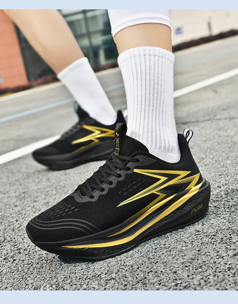 Zapatillas para correr especialidad maratón hombres deportes transpirables ligeros tablero de carbono mujeres cómodas zapatillas deportivas antideslizantes