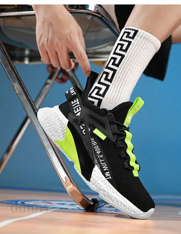 Zapatos nuevos para hombre, zapatillas ligeras informales a la moda para correr, ocio elástico, malla para exteriores, deportes de verano, tenis, hombre para caminar, talla 2025