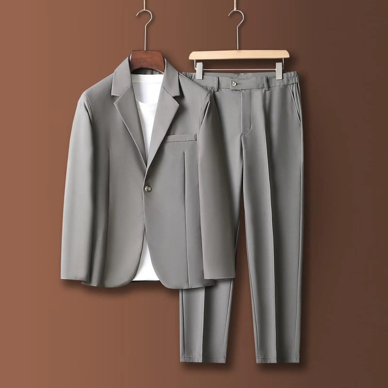 Chaqueta de traje informal para hombre, estilo coreano, holgada, a la moda, con un solo pecho y hombros, primavera y otoño, elegante