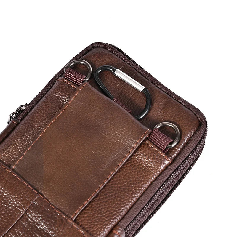 Bolso cruzado de cuero Vintage ligero para hombre, bolsa de mensajero pequeña para almacenamiento de teléfono y pasaporte, 1 ud.