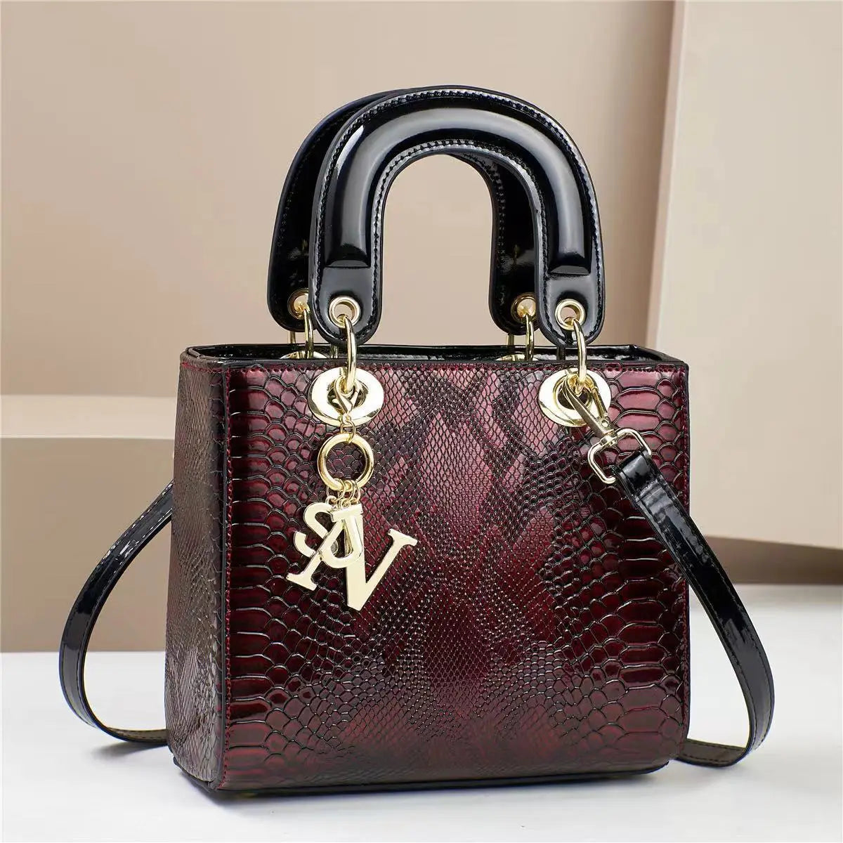 Bolso de hombro para mujer, bolsos de diseñador de lujo para mujer, bandoleras cruzadas de cuero brillante, bolsos con asa superior, bolso de tendencia para mujer