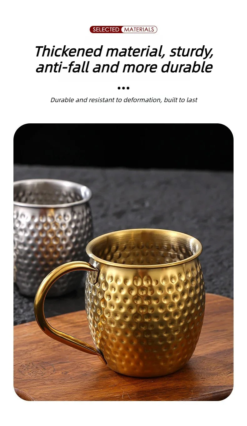 Taza de Cobre Puro de 500 ml, Taza de Metal Sólido para Beber, 17 oz, para Cócteles, Cerveza, Leche, Café, para Cocina, Bar, Fiestas, Bebidas