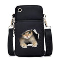 Bolsos cruzados pequeños con gráficos de gato para mujer, Mini bolso para teléfono móvil con animales Harajuku, bandolera para adolescentes, bolsos y bolsos para mujer