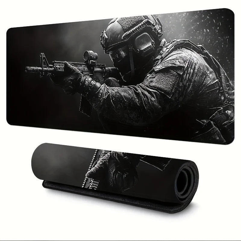 Mousepad XXL Gamer Antideslizante – Bordes Cosidos, Diseño Militar, Varios Tamaños
