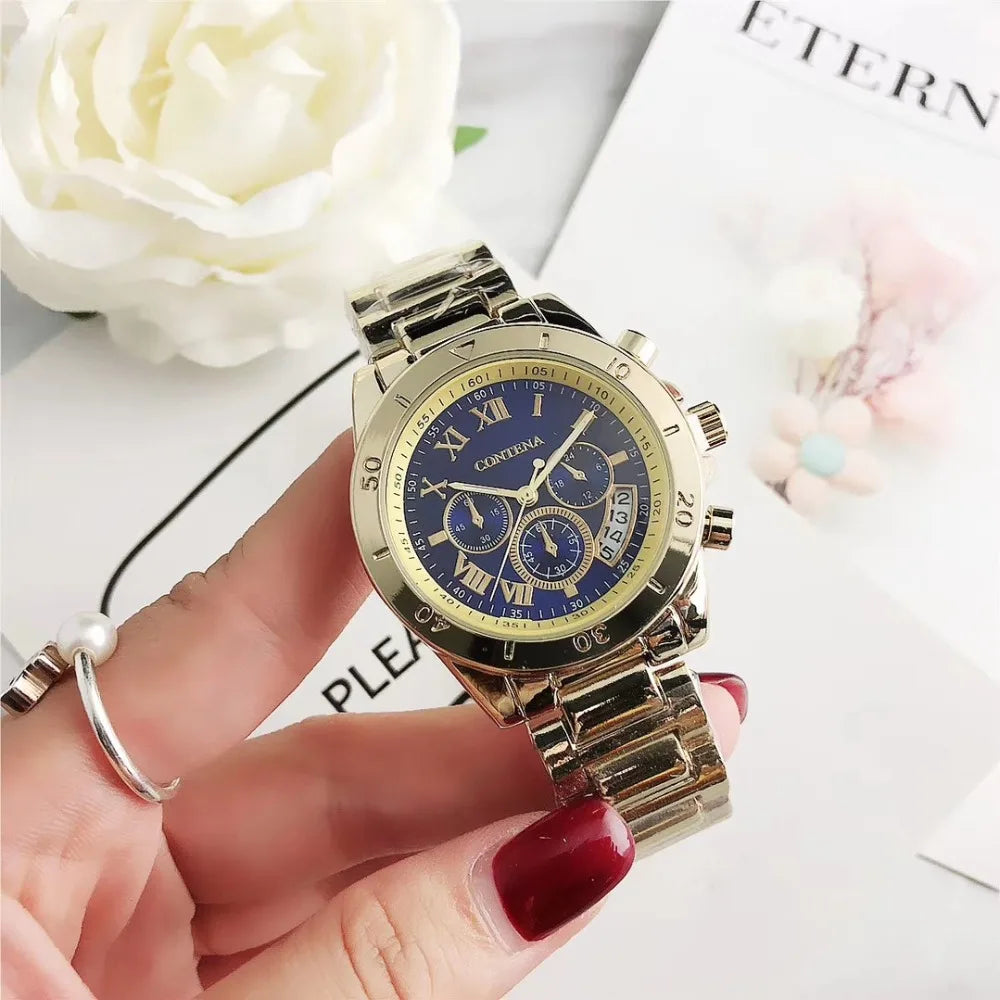 CONTENA, relojes de lujo de la mejor marca para Mujer, pulsera de acero creativa a la moda, relojes para Mujer, Reloj de cuarzo para Mujer, Reloj para Mujer