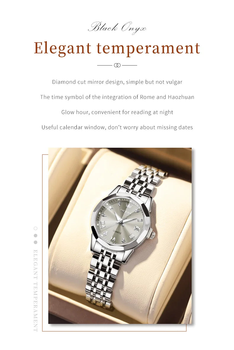 Reloj de Pulsera OLEVS 9931 para Mujer, Elegante, de Primera Marca, con Espejo en Forma de Rombo, Cuarzo Original, Diamantes, Acero Inoxidable, a la Moda, Resistente al Agua