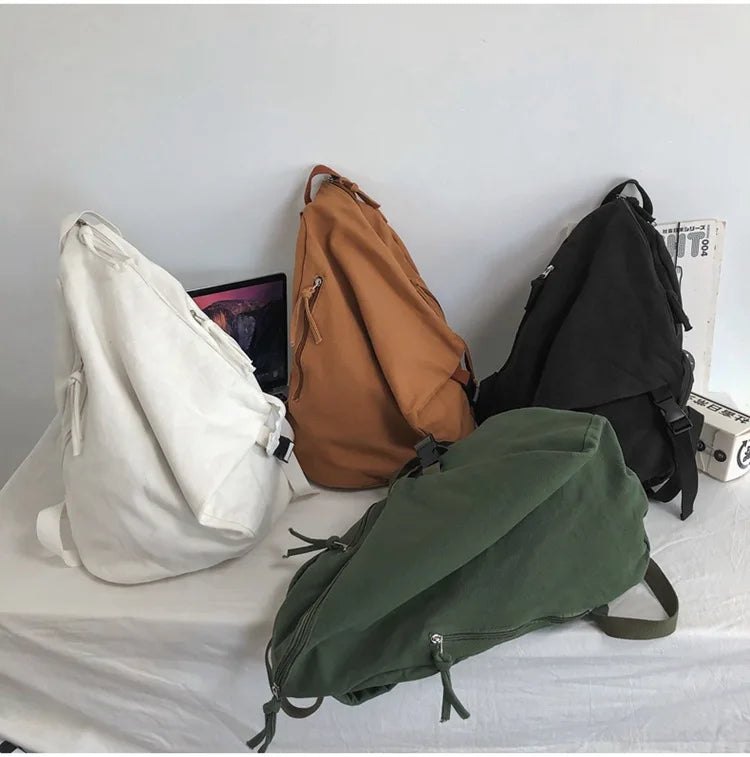 Mochila de lona de estilo japonés informal y a la moda para estudiantes de secundaria y universitarios mochila para mujeres 가mochilas masculinas