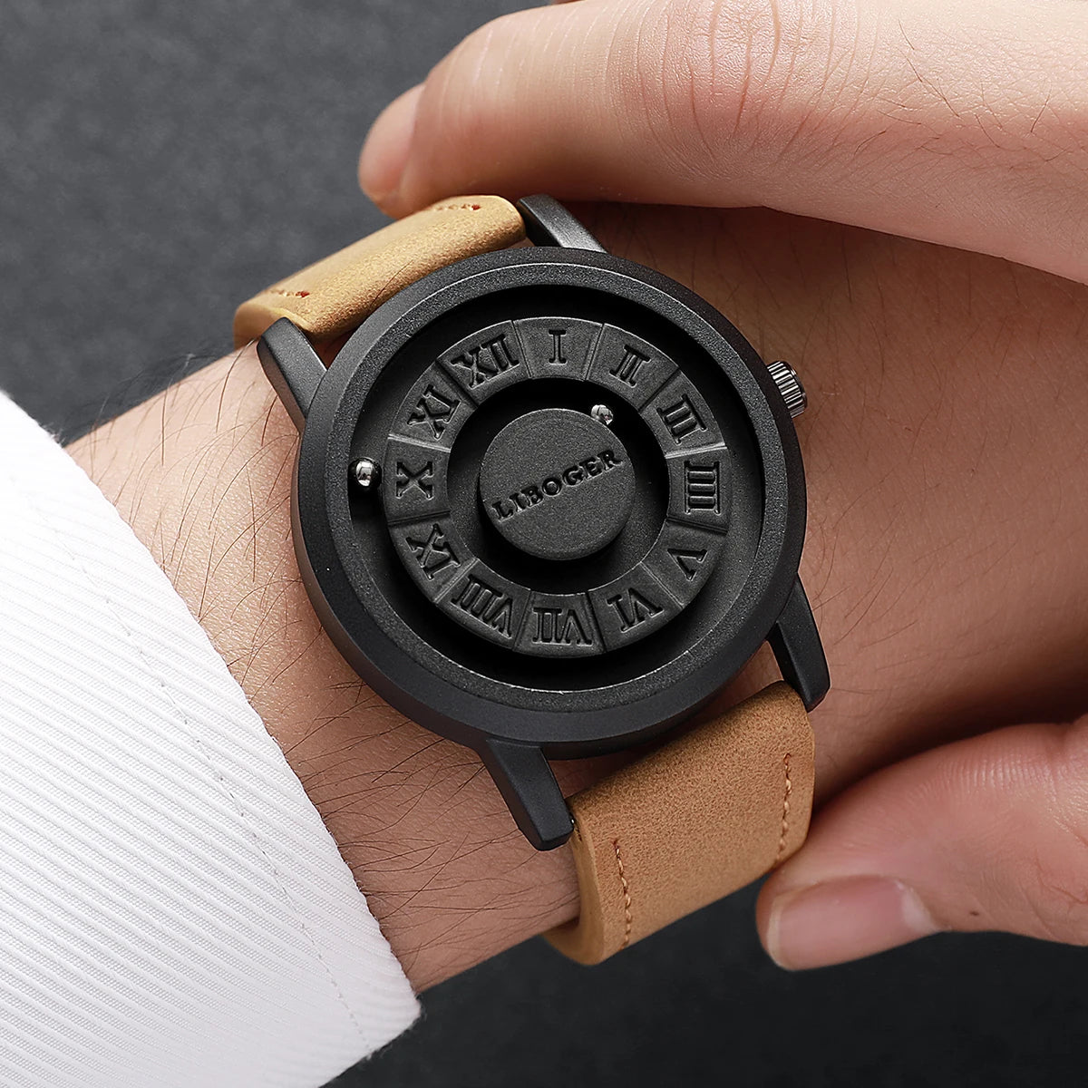Relojes deportivos con suspensión magnética para hombre, relojes de pulsera de cuarzo informales para hombre, reloj Masculino (sin caja)