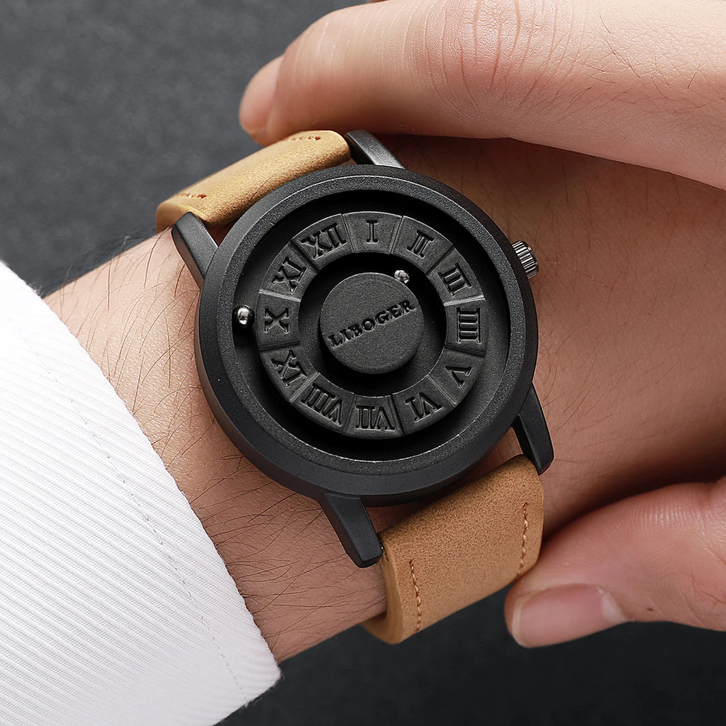 Relojes deportivos con suspensión magnética para hombre, relojes de pulsera de cuarzo informales para hombre, reloj Masculino (sin caja)