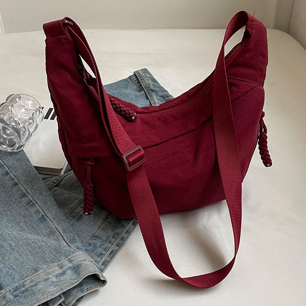 Bandolera Hobo con múltiples bolsillos para mujer, bolso cruzado de media luna, gran capacidad, bandolera diaria, correa ajustable, bolsa de viaje al aire libre