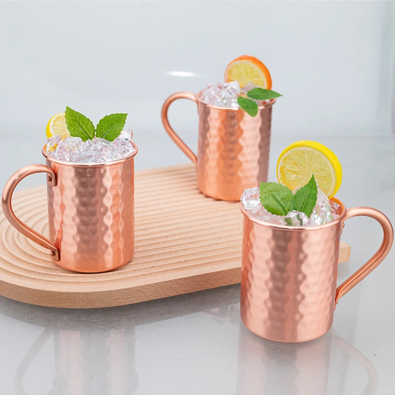 Nuevas tazas 100% cobre puro, tazas Moscow Mule de cobre puro sólido, tazas de cóctel de 400 ml, tazas para cerveza, leche y otras bebidas.