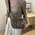 Bolso cruzado con estampado de leopardo para mujer, elegante bolso pequeño de nailon duradero con cómoda correa ancha para ir de compras, oficina, viajes
