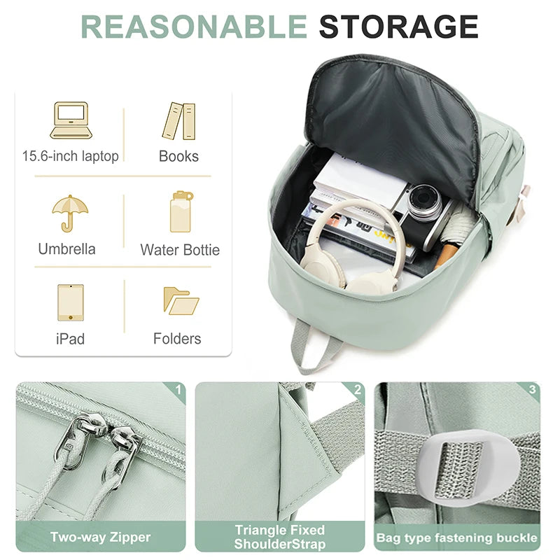 Mochila escolar para mujeres, adolescentes, niñas, niños, mochila escolar para niños, mochila informal de viaje para ordenador portátil, mochila universitaria, mochila de trabajo