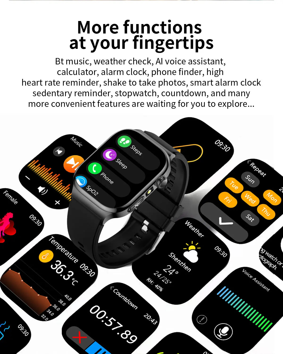Nuevo Reloj Inteligente de Salud Nivel Hospitalario 2026 con Medición de Grasa Corporal, ECG, Oxígeno en Sangre, Presión Arterial, Pantalla AMOLED HD, Llamadas y Funciones Deportivas para Hombre