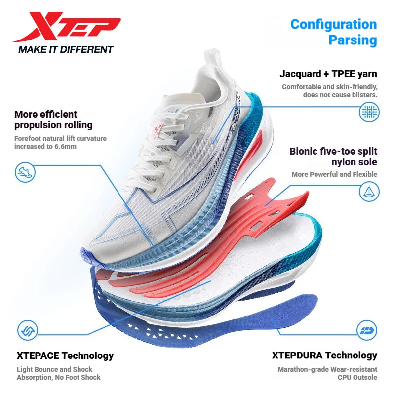 Zapatillas Xtep One Piece Modeling 5,0 para mujer, soporte estable, cómodas, transpirables, duraderas, zapatillas para correr 874218110037