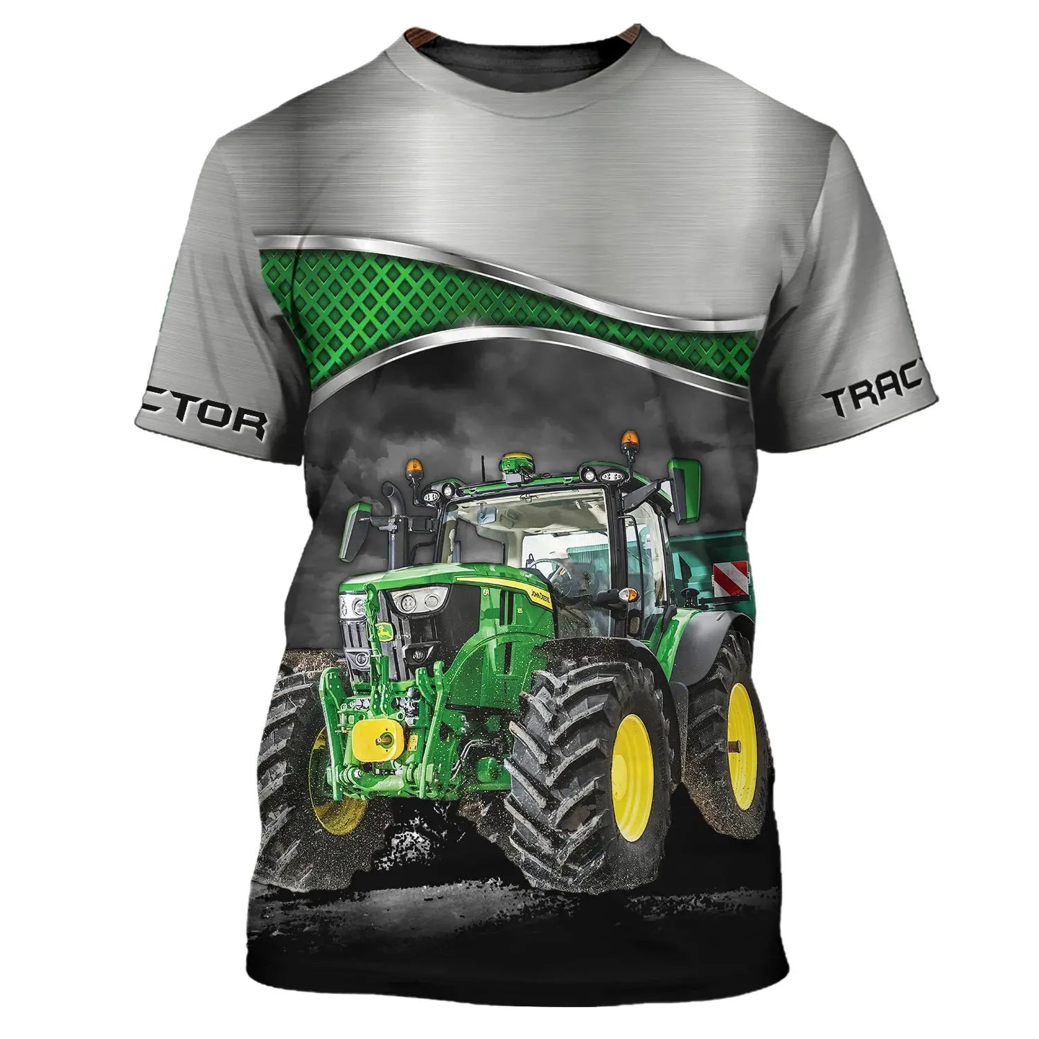 Camiseta con patrón de Tractor de granja para hombre, Top de manga corta con cuello redondo, tendencia de conductor de camión, secado rápido, gran oferta, Verano