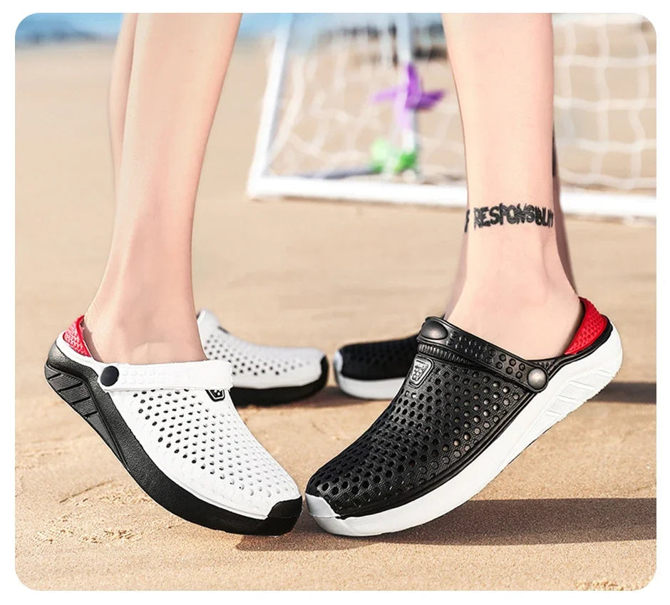Sandalias de playa Unisex a la moda para hombre, zapatillas antideslizantes de suela gruesa, chanclas ligeras de verano, zapatos de jardín para hombre y mujer