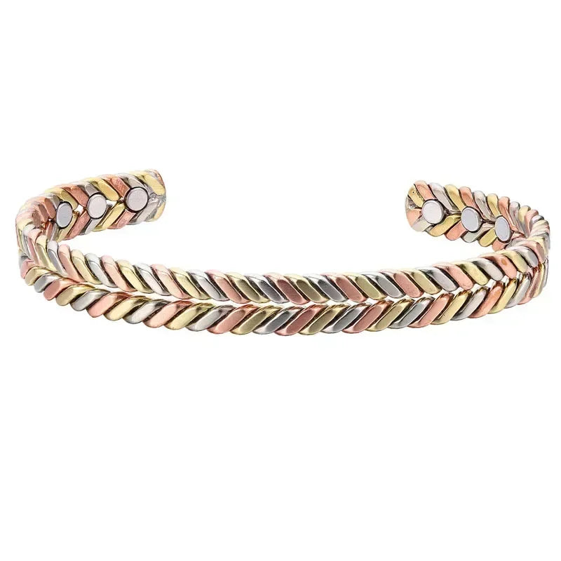 Pulsera magnética de cobre puro para hombres, imanes ajustables para artritis, brazalete para mujeres, terapia, brazaletes de energía para la salud, triangulación de envíos/al por mayor