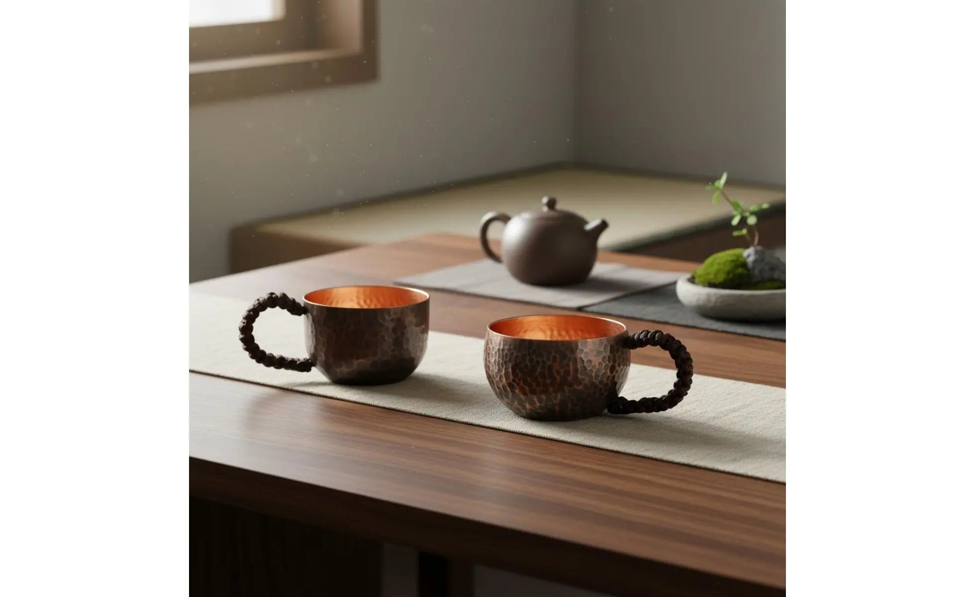 Recipiente para Bebidas de Cobre Martillado, Diseño Chino, Tazón para Bebidas, Taza de Cobre Vintage, Vajilla para Oficina