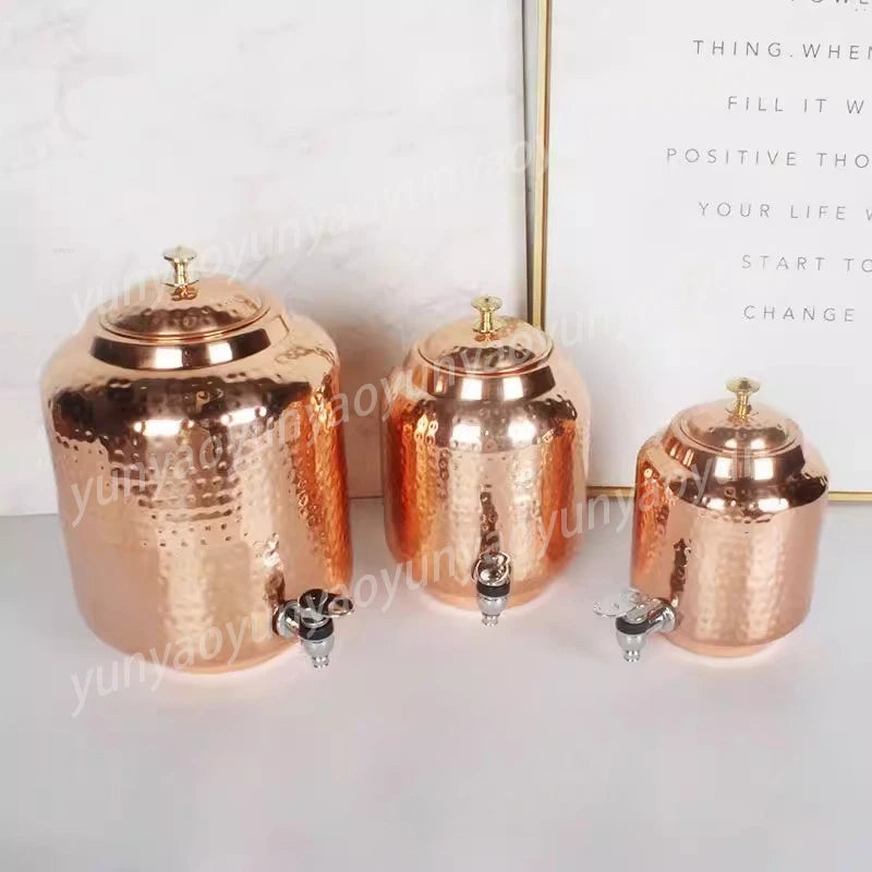 Vintage Southeast Asian Handmade Copper Water Pitcher for Serving Cold Water in Dining Rooms and Bars