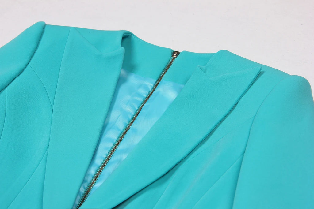 Primavera y otoño nueva moda de alto grado sólido de manga larga Delgado temperamento de viaje social vestido de moda de mujer Blazer