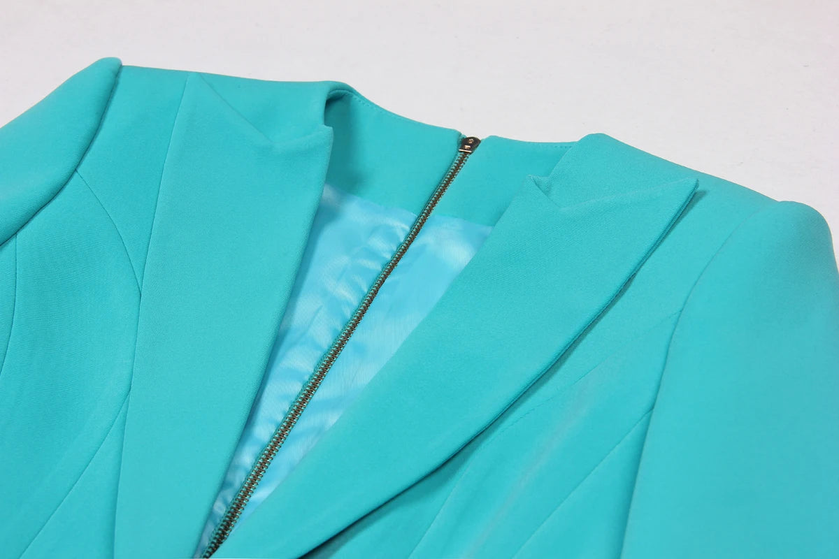 Primavera y otoño nueva moda de alto grado sólido de manga larga Delgado temperamento de viaje social vestido de moda de mujer Blazer