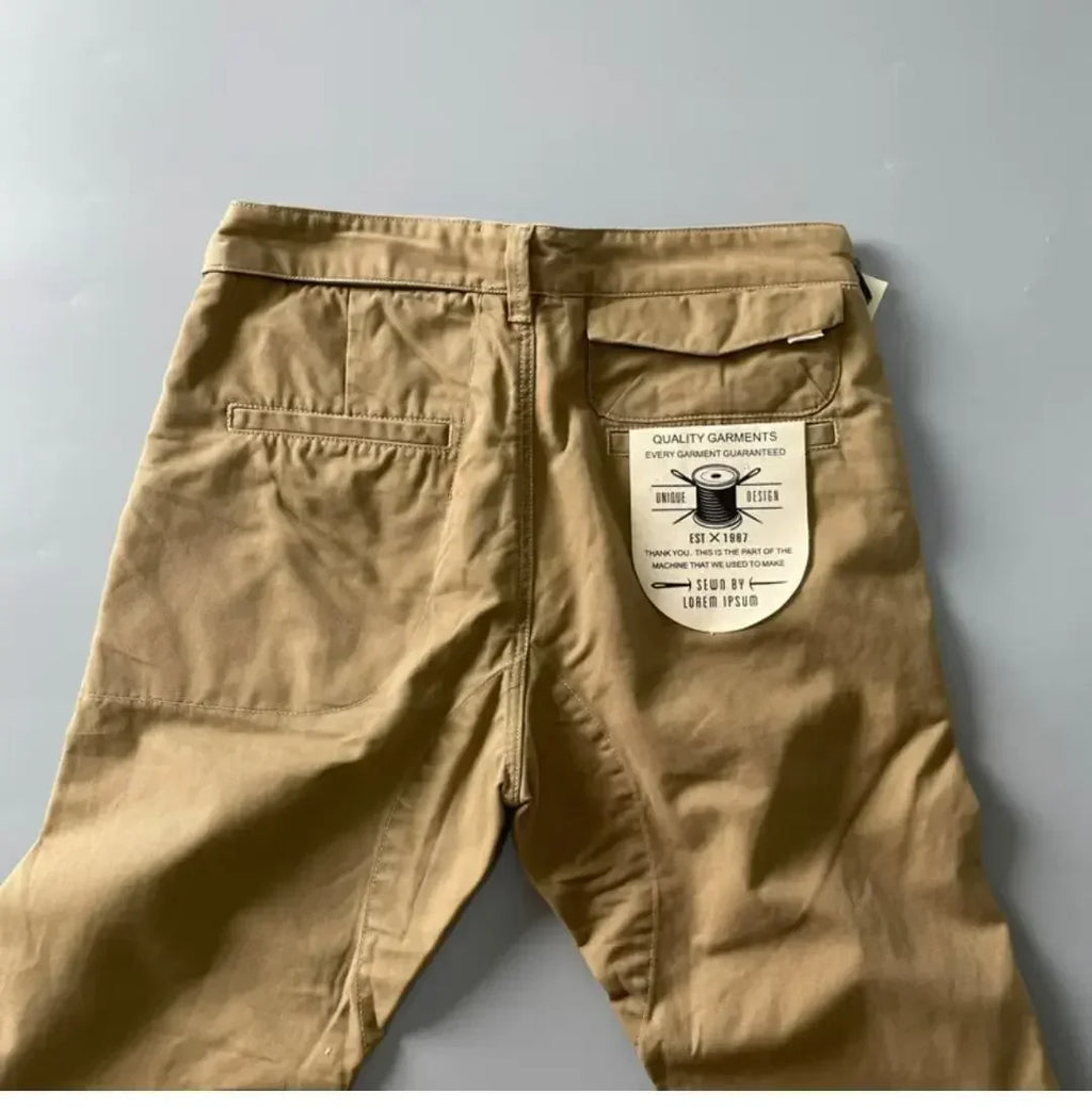 Pantalones Cargo resistentes de algodón puro de estilo americano para hombres, calzado informal de pierna recta holgada antisuciedad y antidesgaste