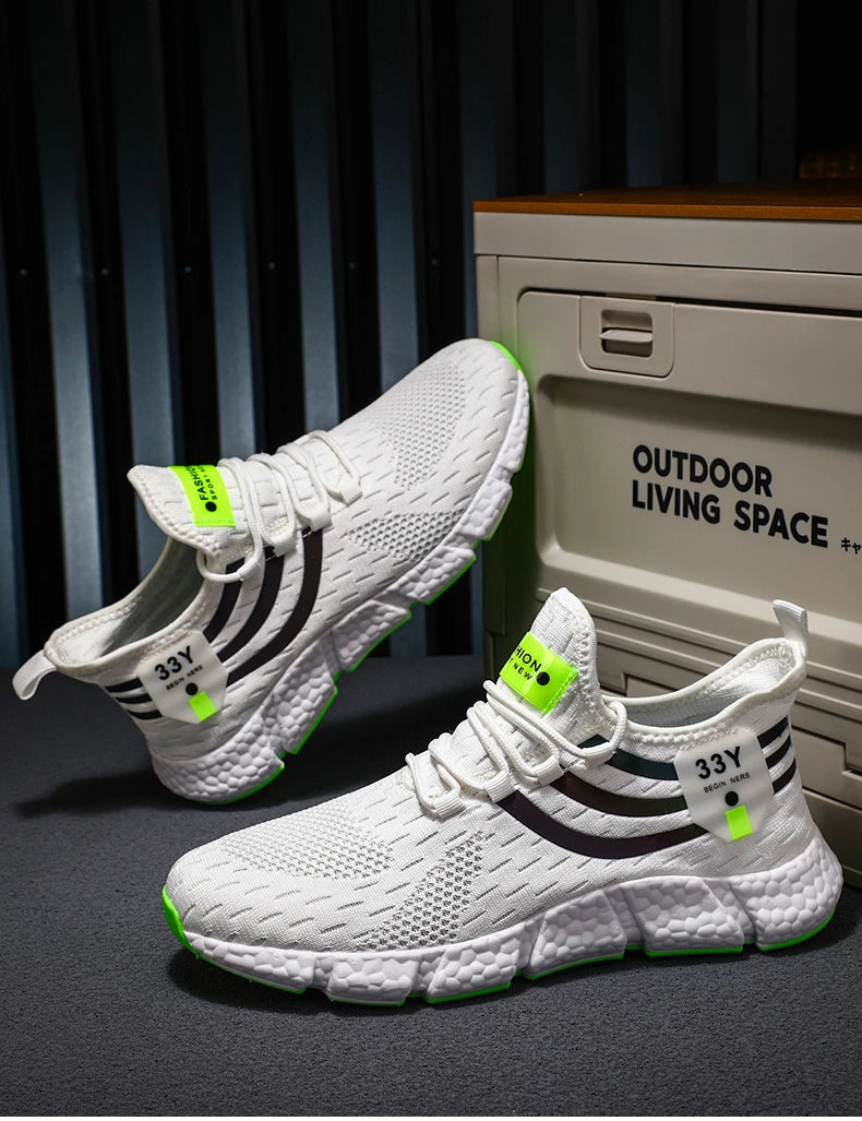 2025 zapatos para hombre, zapatillas transpirables para correr para hombre, zapatos de malla cómodos y ligeros para exteriores, zapatillas para caminar Unisex para mujer