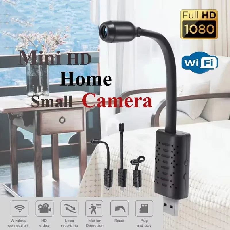 Mini Cámara de Seguridad WiFi 1080P – Visión Nocturna, Detección de Movimiento, Grabación en Bucle