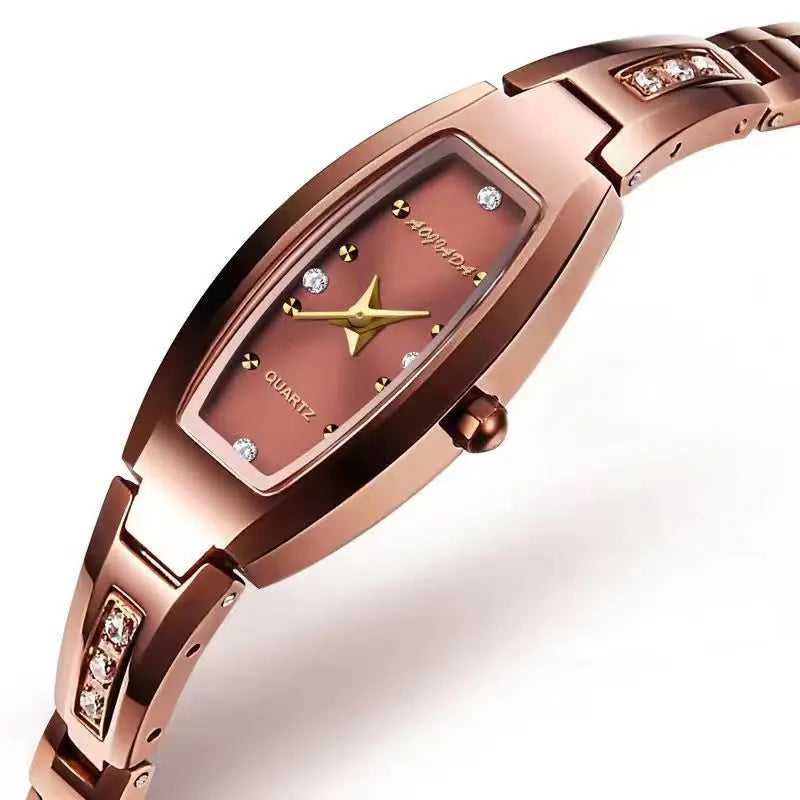 Reloj para Mujer, relojes de pulsera pequeños para Mujer, Reloj de pulsera de acero Vintage Retro dorado, relojes de pulsera de cuarzo negro, Reloj para Mujer