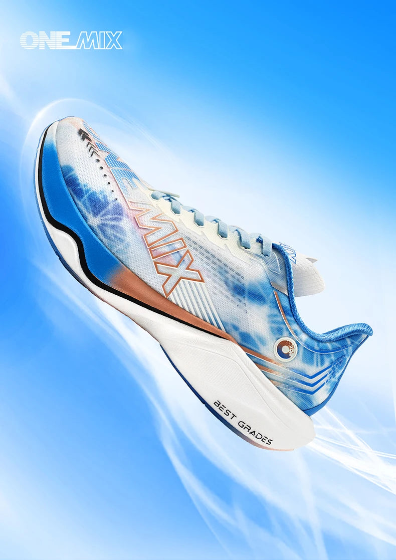 ONEMIX Zapatillas de Running y Entrenamiento con Placa de Carbono de Nylon para Hombre, Amortiguación Completa, Zapatillas Deportivas con Placa de Carbono para Caminar