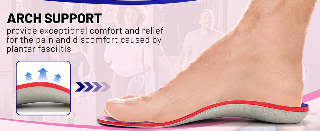 IFitna-plantilla ortopédica para fascitis Plantar y metatarso, plantilla para aliviar el dolor, pies planos, soporte para arco alto, para hombre y mujer, de pie, todo el día