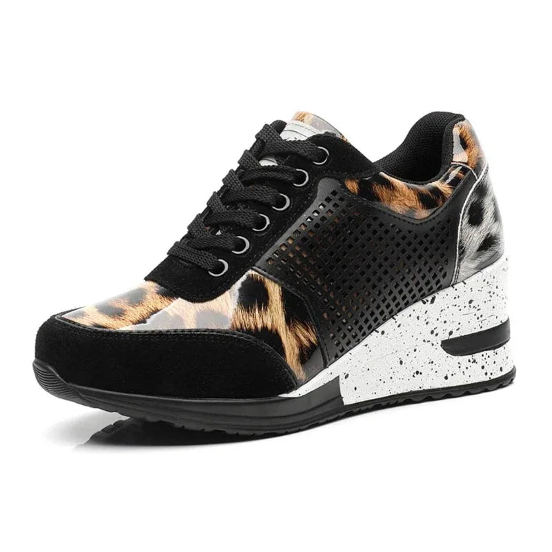Zapatos vulcanizados para mujer con aumento de altura, zapatos ligeros y transpirables para caminar, zapatos de plataforma para mujer, zapatillas de deporte con cuña hechas a mano