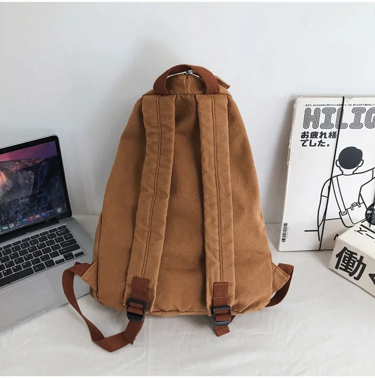 Mochila de lona de estilo japonés informal y a la moda para estudiantes de secundaria y universitarios mochila para mujeres 가mochilas masculinas